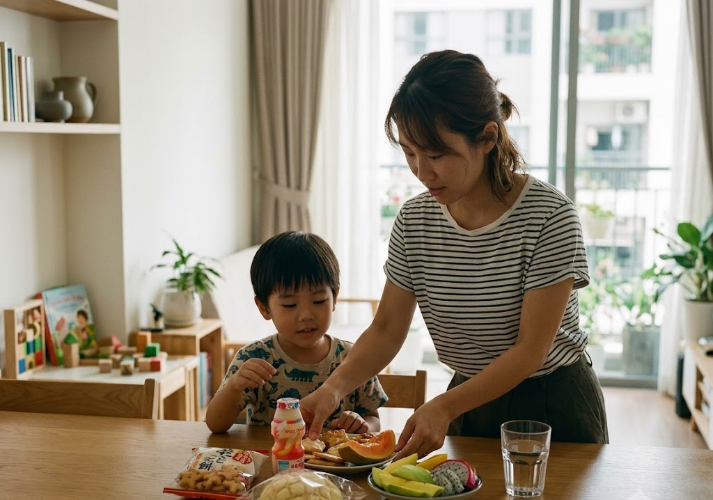 ホーチミンで家族みんなで食卓を囲む温かな日本食の風景