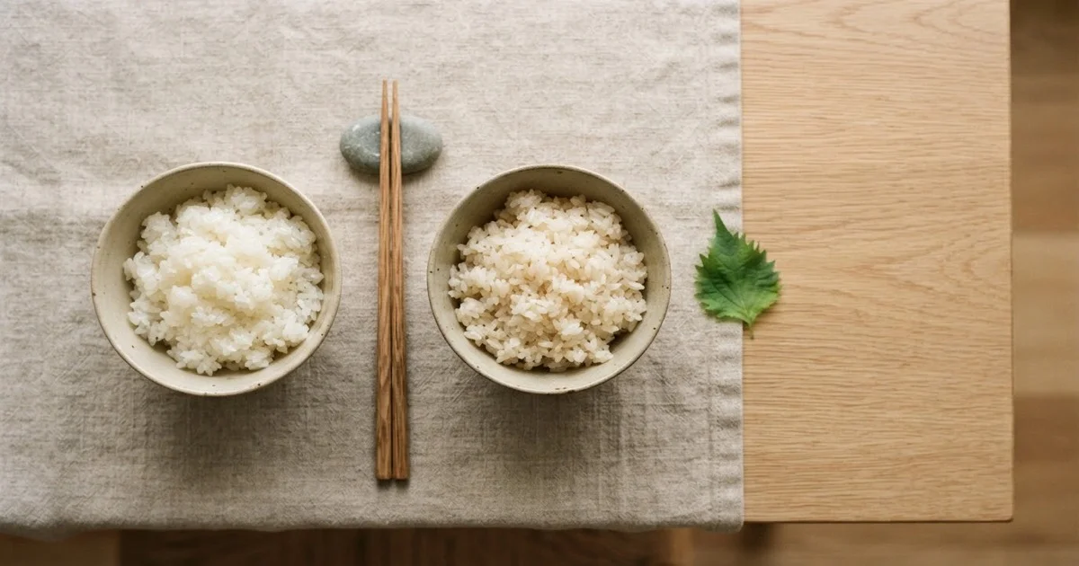 あきたこまちとコシヒカリの比較イメージ
