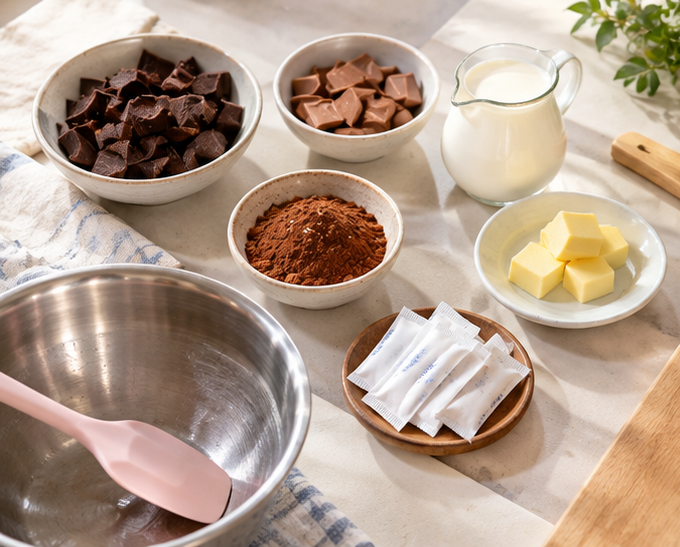 Ảnh sinh choco và truffle Valentine tự làm dùng đường ít calo